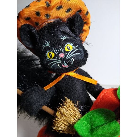 Annalee Black Cat Witch Halloween Figurine 8in Handcrafted 2018 - Picture 2 of 4